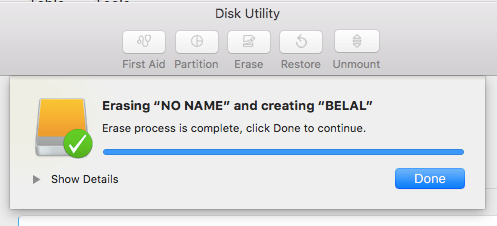 delete on usb portable hard drive on a mac that
