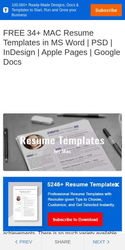 resume creator for mac free